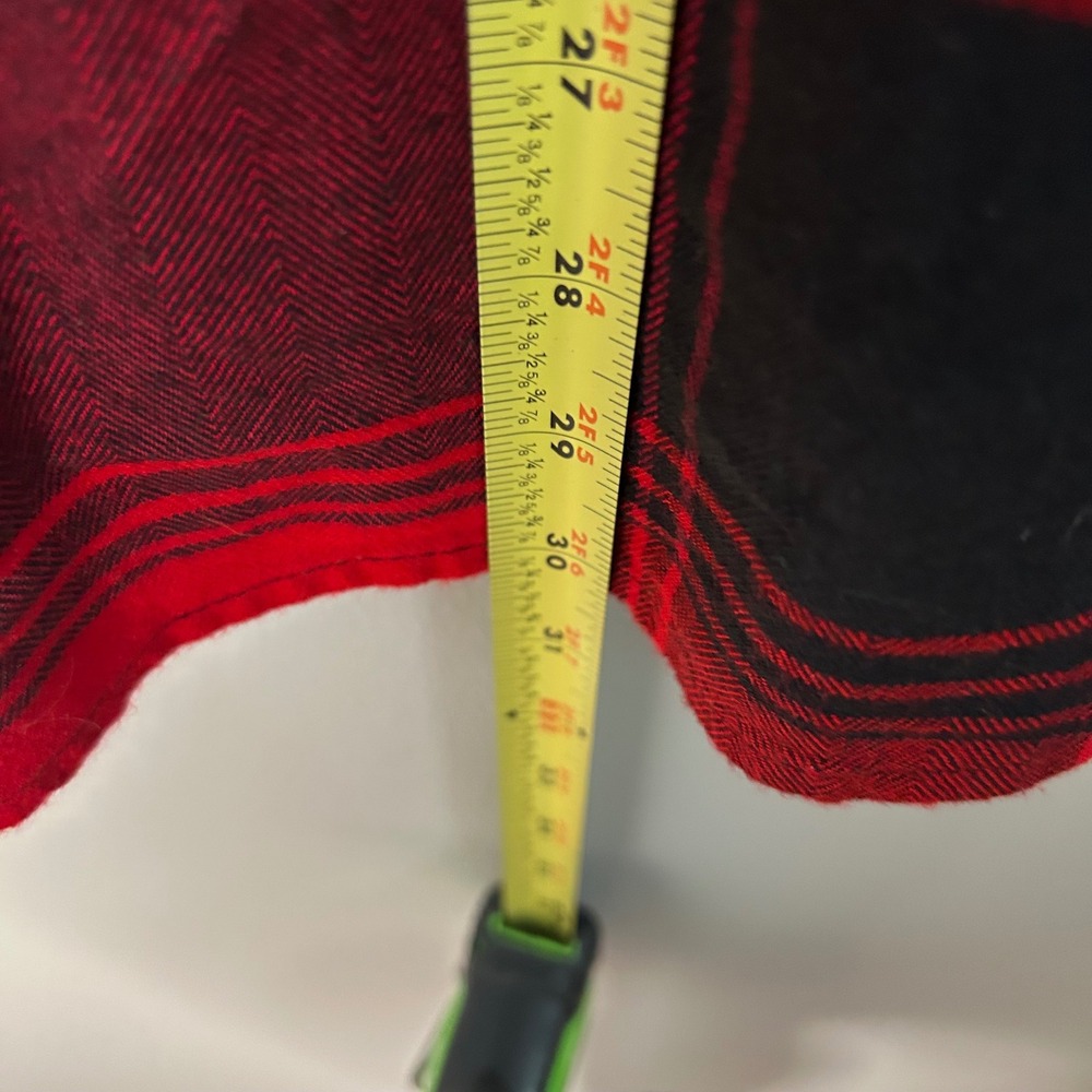 Athleta Womens XS Red Black Buffalo Plaid Flannel Button Down Shirt Herringbone - Picture 10 of 10